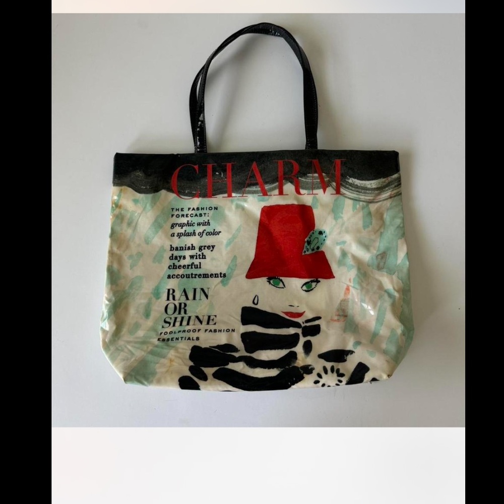 Kate Spade Rare  "Rain or Shine" graphic tote bag.